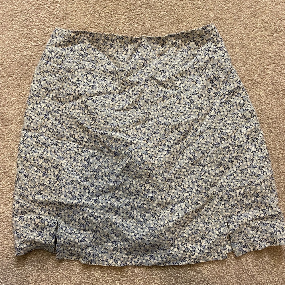 Brandy Melville blue floral mini skirt
